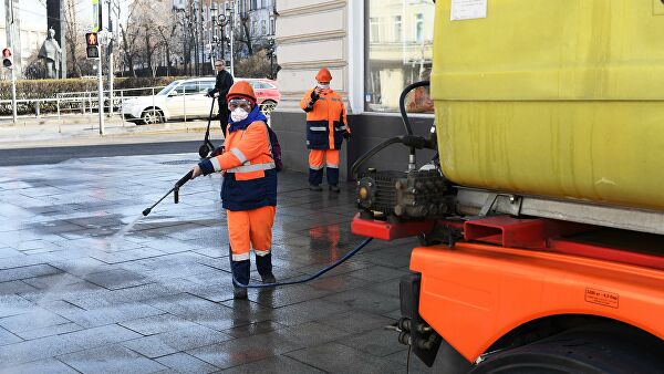 Дезинфекционная обработка московских улиц в рамках профилактики коронавируса