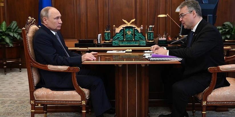 Встреча президента Владимира Путина с губернатором Ставропольского края Владимиром Владимировым