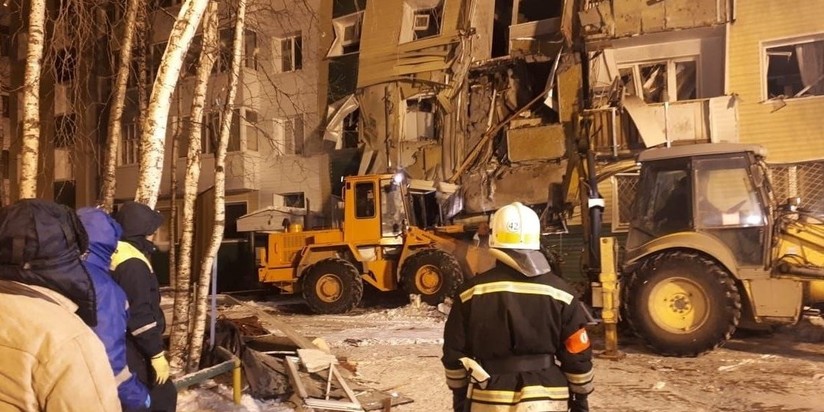 Пострадавший от взрыва дом в Нижневартовске